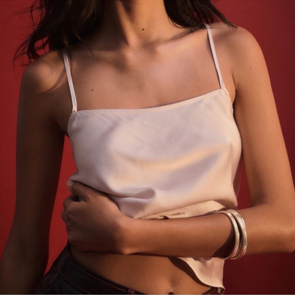 Anthropologie Easy Silky Cami Slip Tank Top in Light Sand Size XL - Picture 3 of 3